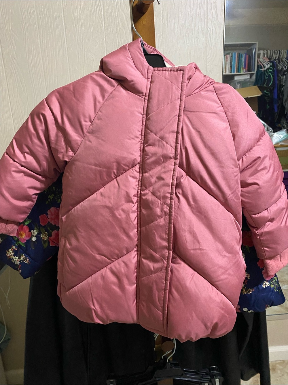 GAP Rose Pink Quilted Hooded Puffer Jacket